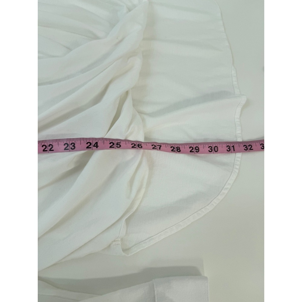 Sundance Top Wrap Front Button Down XL White Long Sleeve Cotton Modal Blouse - Picture 7 of 9